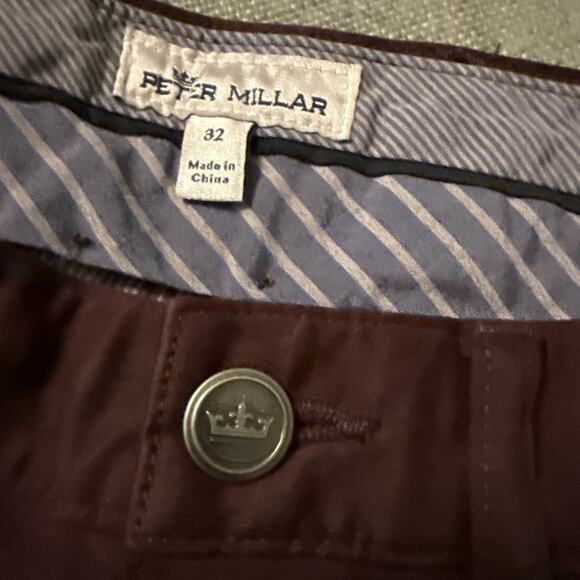 NEW MENS PETER MILLAR CROWN Ultimate Sateen Five-Pocket Pant, 32x32, BORDEAUX - Picture 6 of 7